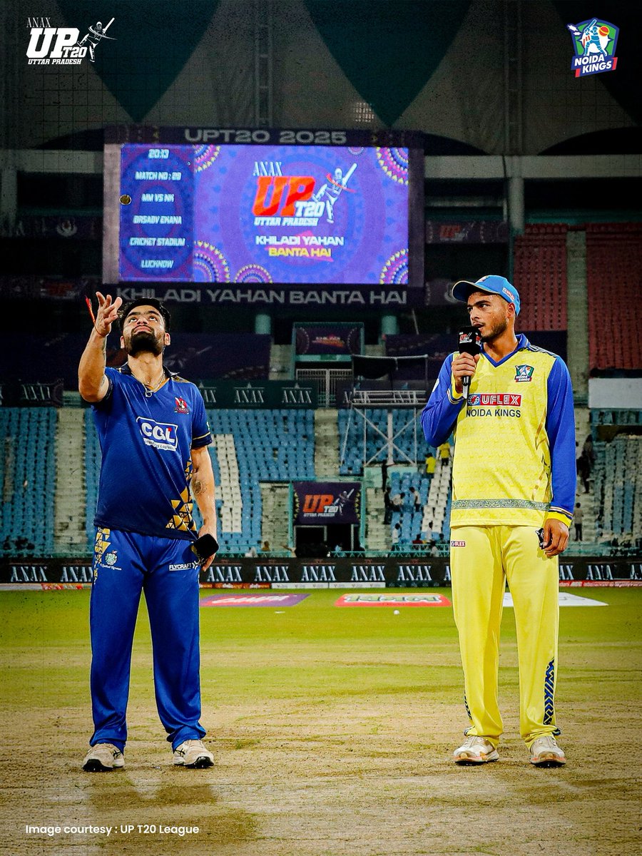 𝐓𝐨𝐬𝐬 𝐔𝐩𝐝𝐚𝐭𝐞 🪙 Match 29: Meerut won the toss and decided to bowl first against Kings. 🔥

#NoidaKings | #UPKiPehechaan | #NoidaKiJaan | #UPT20League | #KhiladiYahanBantaHai | #UPCA