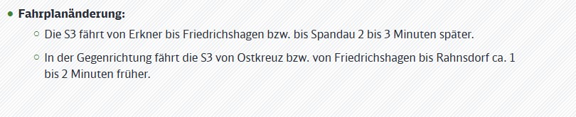 Bauinfo - #S3: Noch bis 05.09. (Fr) ca. 23 Uhr wird der 10-Minutentakt nur zwischen #Köpenick <> #Warschauer_Str. angeboten. Bitte auch folgende Fahrplanänderungen beachten.