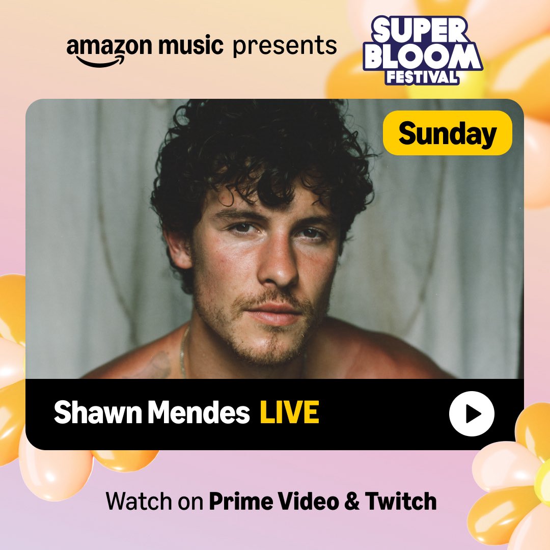 ShawnAccess's tweet photo. Shawn will be taking the stage for #OnTheRoadAgainSuperbloom at 12:55pm ET/11:55am CT/9:55am PT. Watch the last show of the Europe run live on @PrimeVideo and @Twitch. ♥️ https://t.co/ixSEvpniSo https://t.co/D4A23Bzn8L