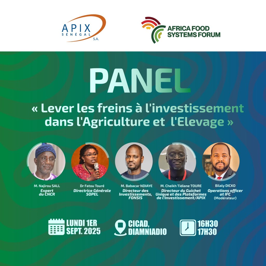 APIX au cœur de l’agriculture et de l’investissement !

Du 31 août au 5 septembre, APIX participe au Forum AGRA, une plateforme internationale dédiée à l’innovation, à la transformation agricole et aux opportunités d’investissement.