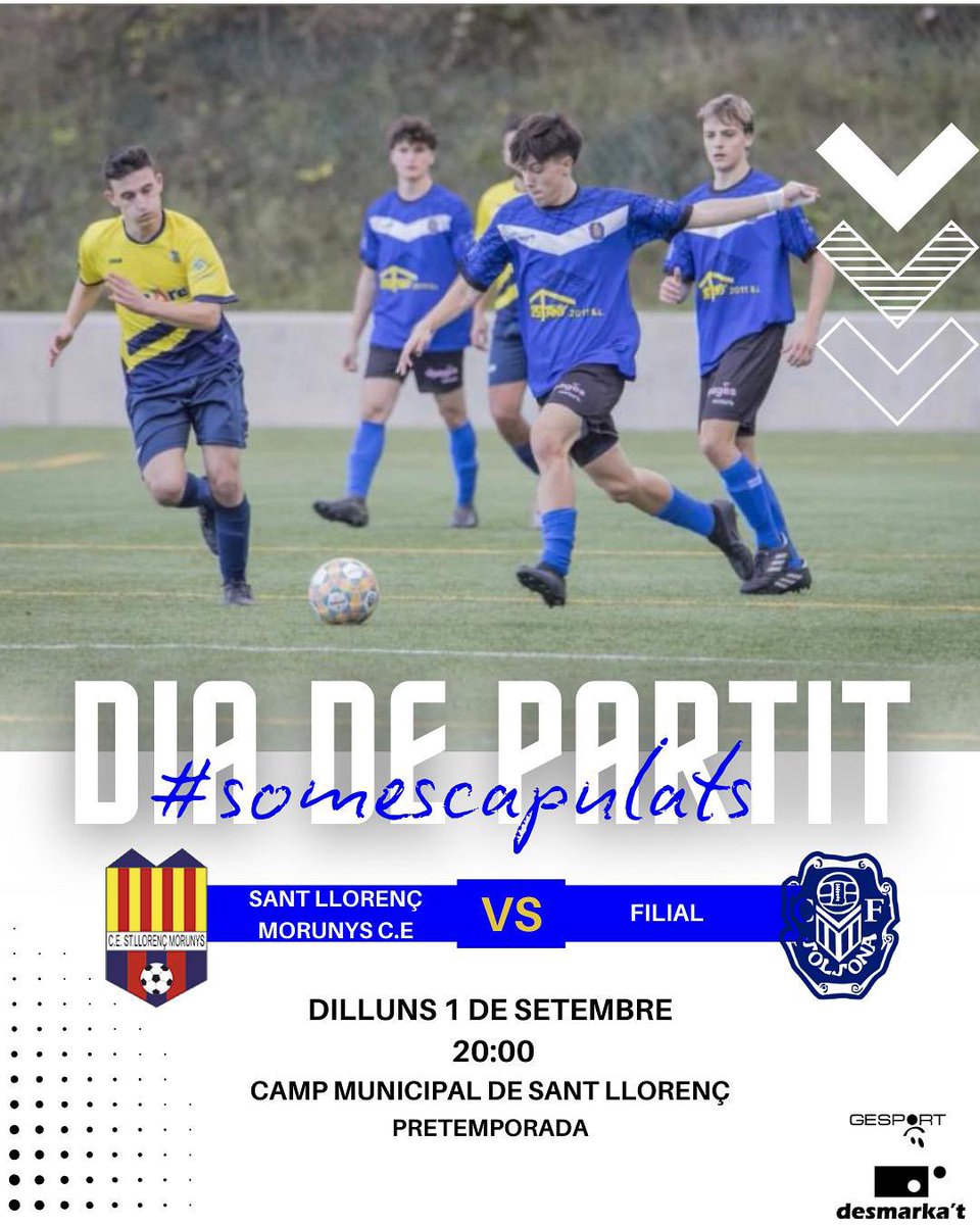 🔵 FILIAL 🔵
Comencem el mes visitant als nostres veïns de @cesantllorenc , això significa derbi ⚽️ 
Ens veiem al Municipal de Sant Llorenç de Morunys.
#somescapulats #filial
