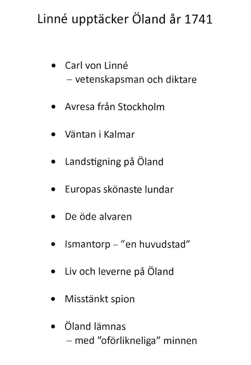 Sammanfattning av eller introduktion till Carl von Linnés berättelse om Ölandsresan.