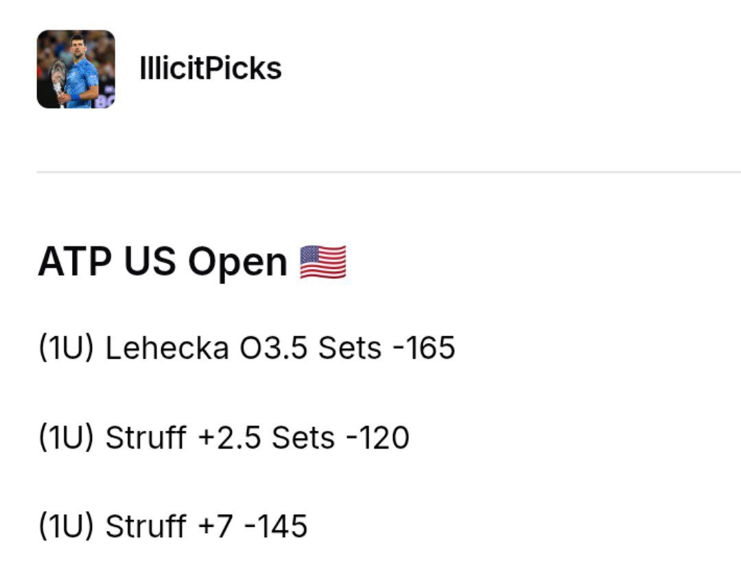 allcappersfreee's tweet image. More tennis 🎾 

#Betting4profit 
#Illicitpicks
#SetPointBets