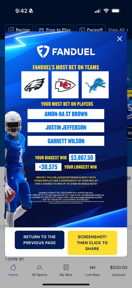 AlecTeel's tweet photo. @FDSportsbook #FDNFLREPLAY https://t.co/NUBjIlh52P