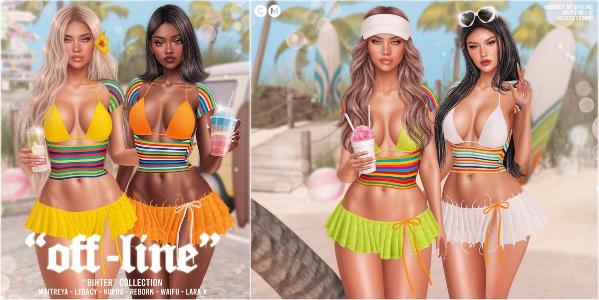 🌊 "Off-Line" x Access – Out Now in Second Life!
👙 Bihter Collection – 20 colors (Fatpack: 63)
☀️💦 Perfect for sun-soaked days and poolside vibes.
✨ Rigged for Maitreya, Legacy, Kupra, Reborn, Waifu and Lara X
📍 maps.secondlife.com/secondlife/ACC…
🌐 linktr.ee/offlinelinks