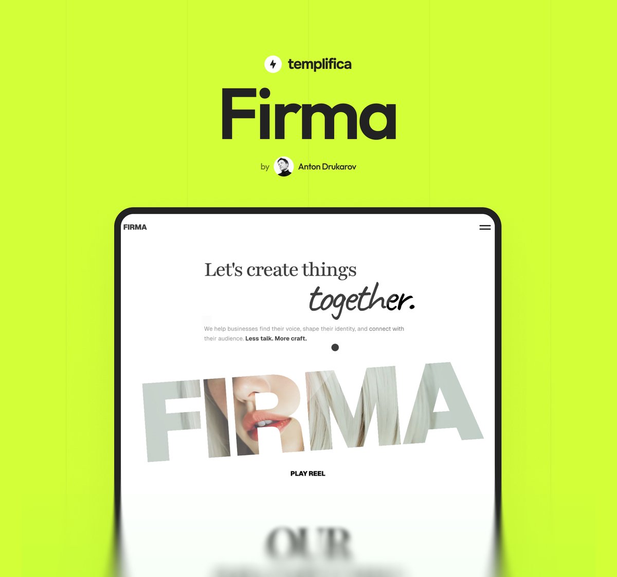 August partner <a href="/framer/">Framer</a> template drop is here.

First scroll and I knew it would fit.

A horizontal agency template from <a href="/AntonDrukarov/">Anton Drukarov</a> that lets images and type do the work.

Now on Templifica and part of the Lifetime pass.

Link below ↓