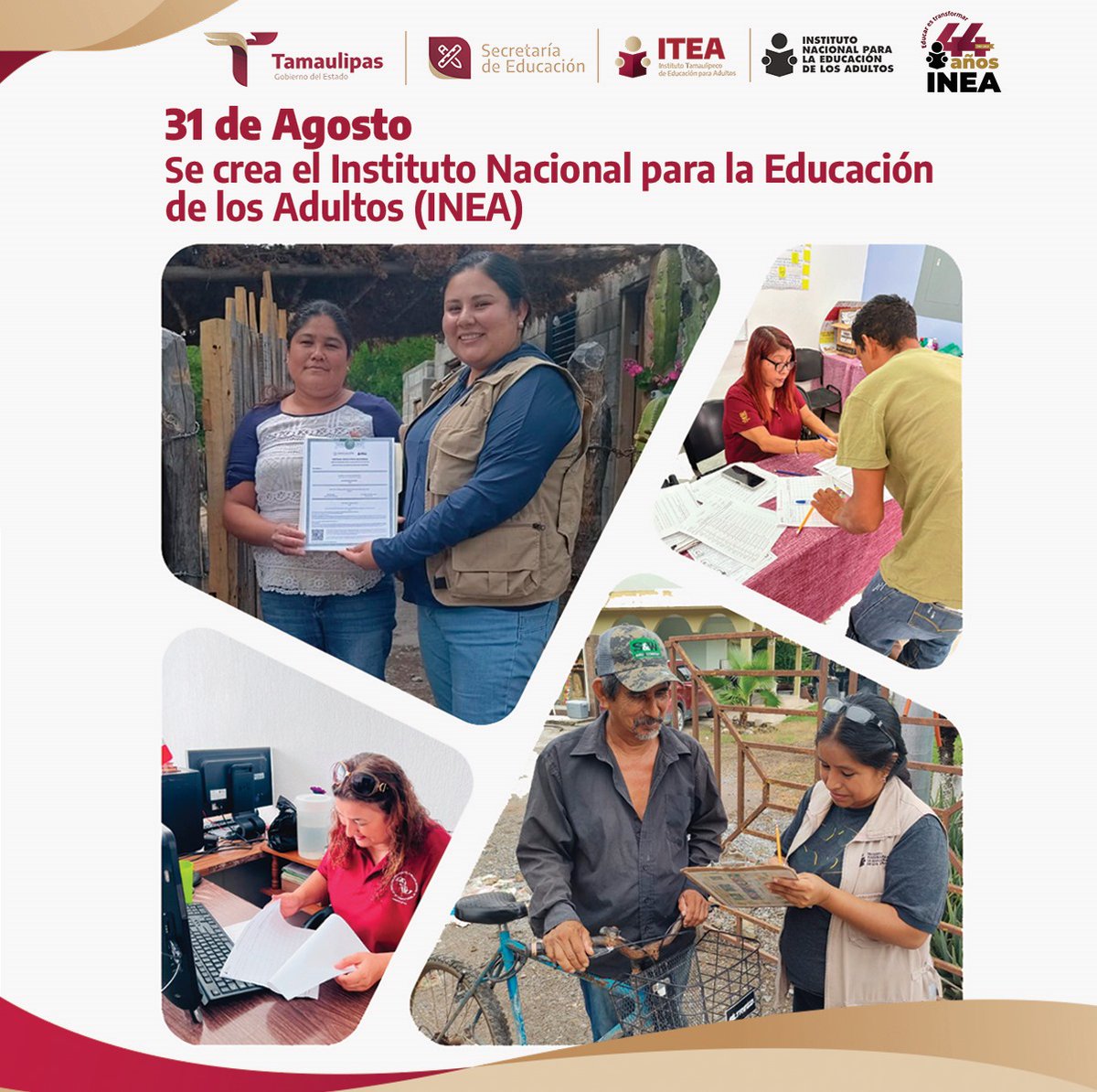 ¿Y si este año regalamos sueños? Si quieres iniciar, continuar, o concluir la primaria y secundaria ¡acércate al INEA!
Celebramos 44 años de enseñar con el corazón.
El futuro se escribe. Y en el INEA, enseñamos cómo. 

#EducarEsTransformar
#INEA44Años
#EducarEsTransformar
