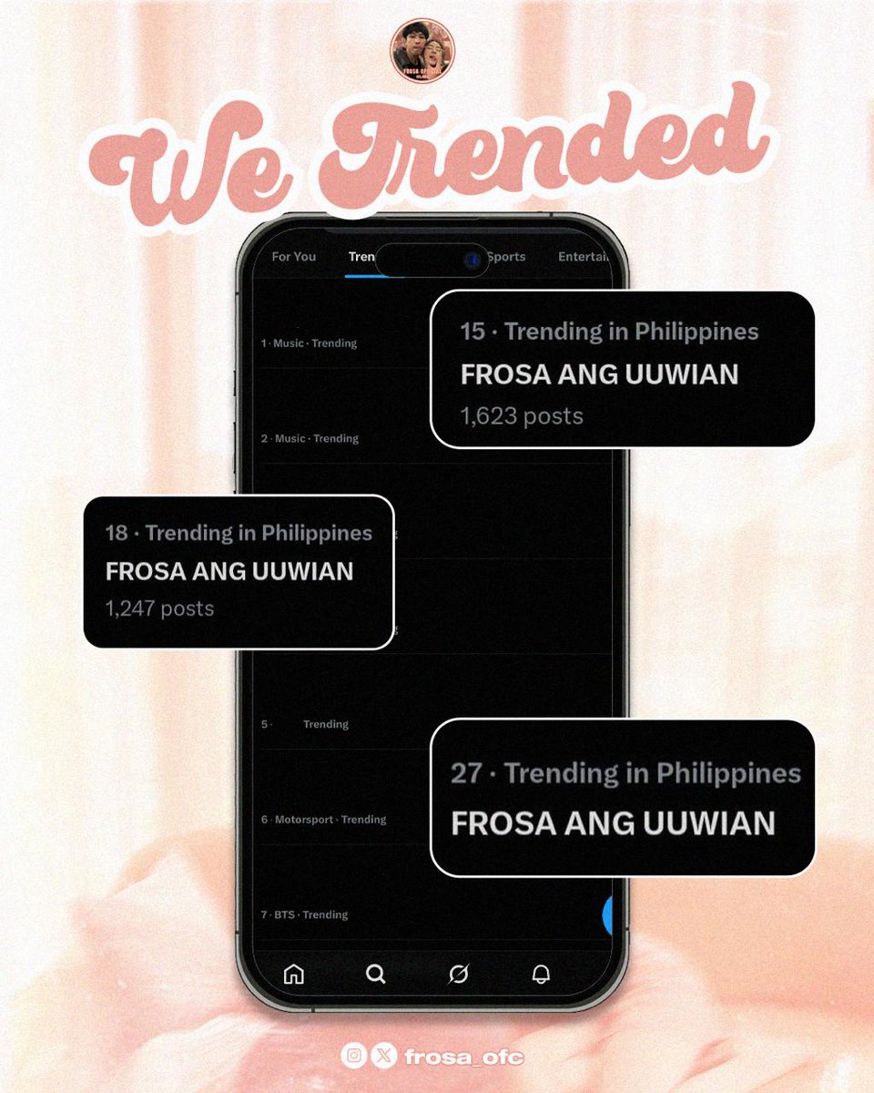 frosa_ofc's tweet photo. And that's a wraaaap β¨π
WE TRENDED FROSAS!! Thank you so much for making this possible guys. To keepers who also join us, thank you so much. We couldn't do this without your help guys. We appreciate each one of you!
#FroSaFirstMV
#FroSaMVOutNow
#LibuLibongBuwan https://t.co/WtDz5ba4NT
