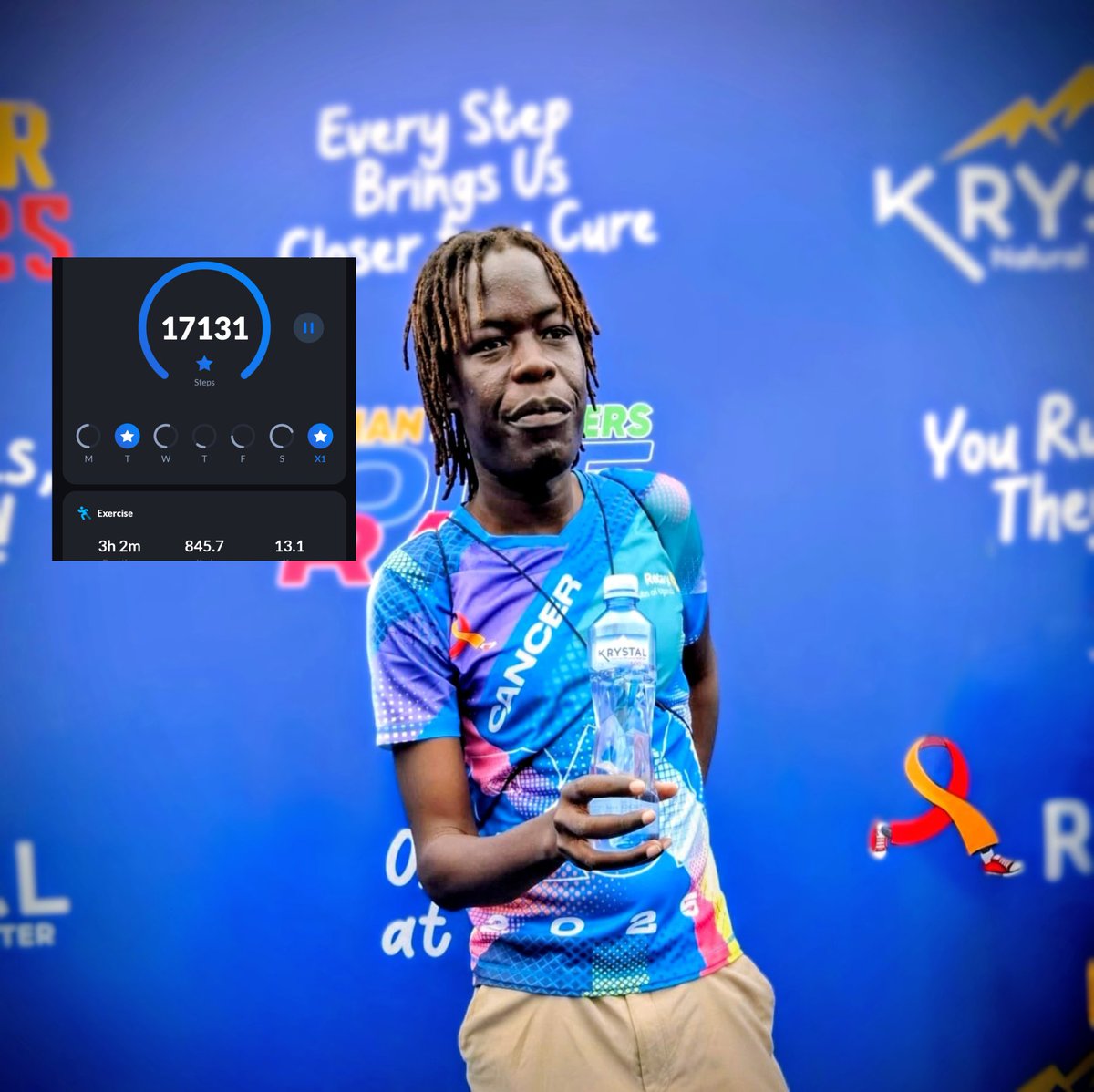 As Chair walking committee at the #CancerRunUg25 🤣 "Viyolensi just" 
I can tell you that with a <a href="/KrystalWaterUG/">Krystal Water UG</a> bottle in hand, you can walk, 13Kms for a cause
#RotaryEyamba 
#AmasiroPost
#RCKasubi | <a href="/KasubiRotary/">Rotary club of Kasubi</a>