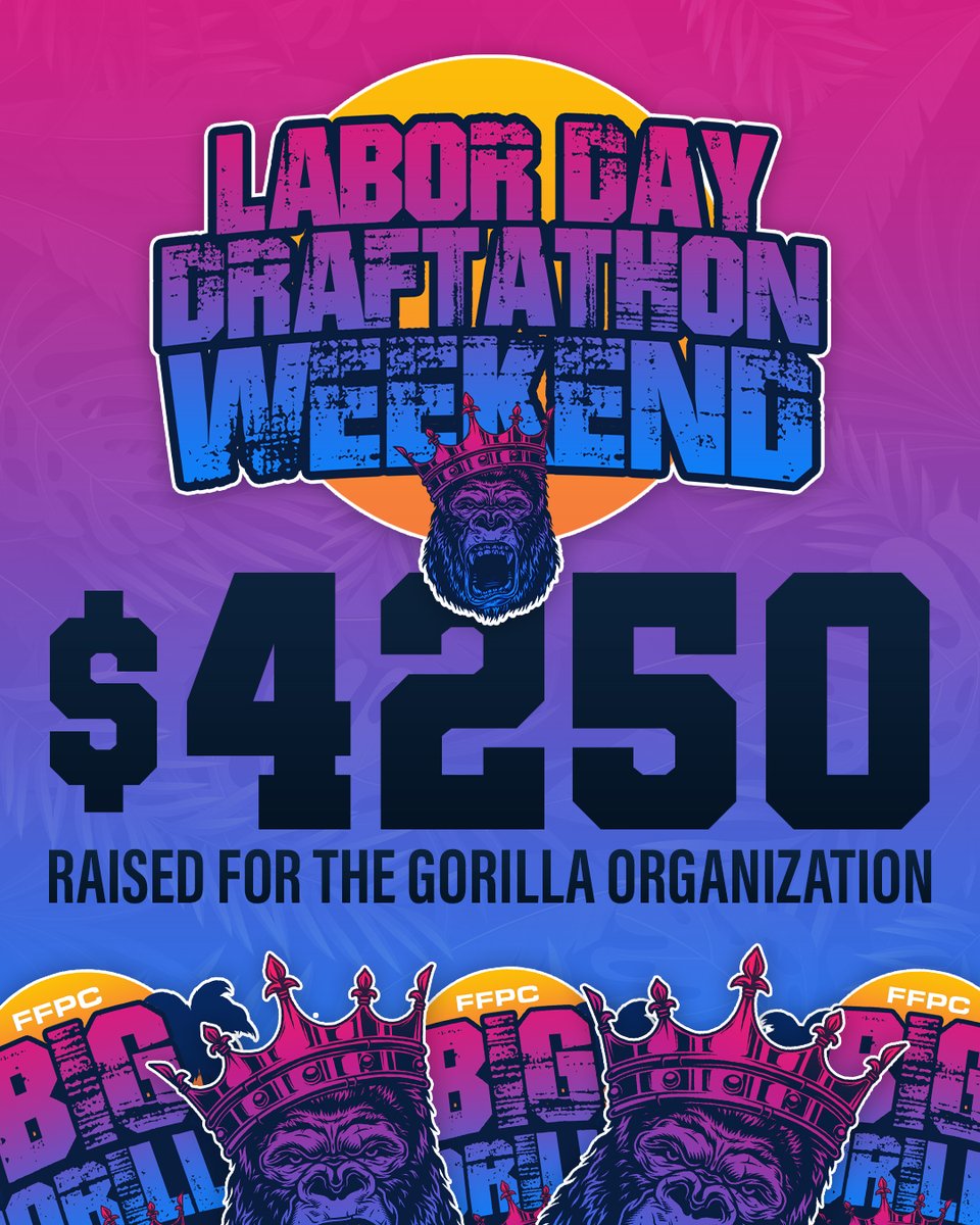 FFPC's tweet image. $4,250 has already been raised for The Gorilla Organization.

Keep drafting in the Big Gorilla. Keep saving real gorillas.

DRAFT-A-THON: myffpc.com/BigGorilla.aspx
