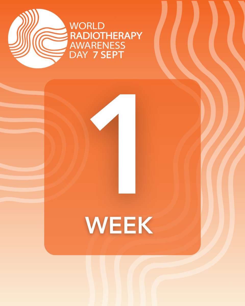 Mark your calendar! 
Only 1 WEEK until World Radiotherapy Awareness Day on September 7

Together, we can amplify the message of "One Voice for Radiotherapy", and help ensure that people diagnosed with cancer have access to life-saving radiotherapy treatment.

📚Learn more, share,