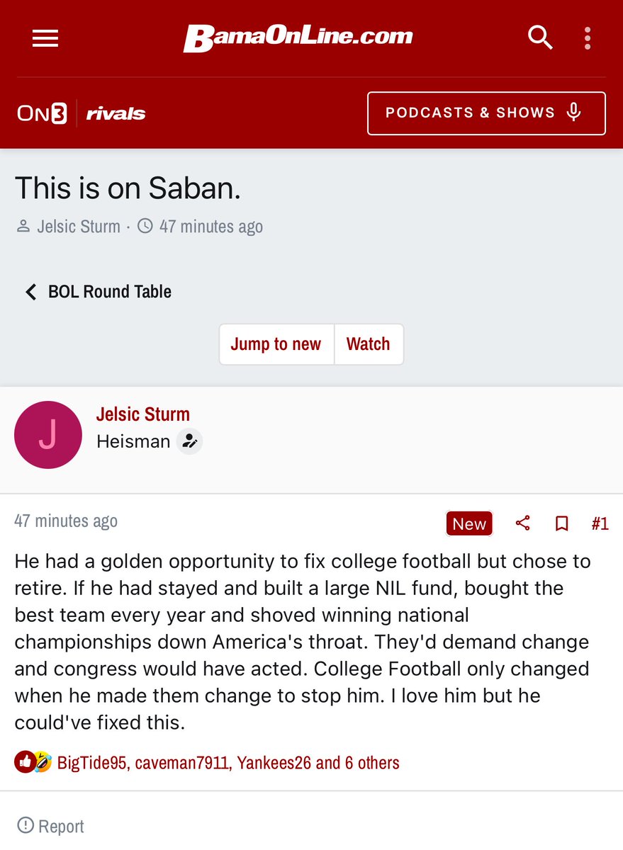 This was all Nick Saban’s fault. #RollTide