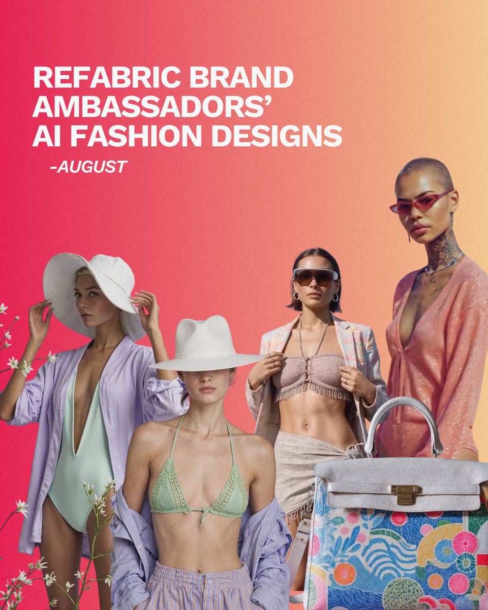 RefabricAI's tweet image. Summer may be drifting away, but its spirit carries on ☀️ This August, Refabric Ambassadors embrace Beyond the Beach, taking breezy energy into the city with layered silhouettes, smart co-ords, and bold yet airy palettes 🌊
#refabric #refabricai #fashionai #aidesign