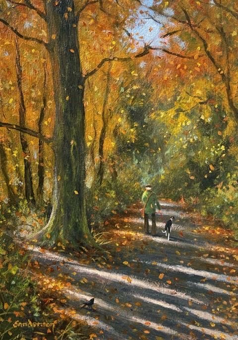 Good Later Afternoon 
Steve Sanderson artist 
I love to post his artworks through the seasons and tomorrow will be Autumn.  Soon there will be a nip in the air.  Autumn my favourite season