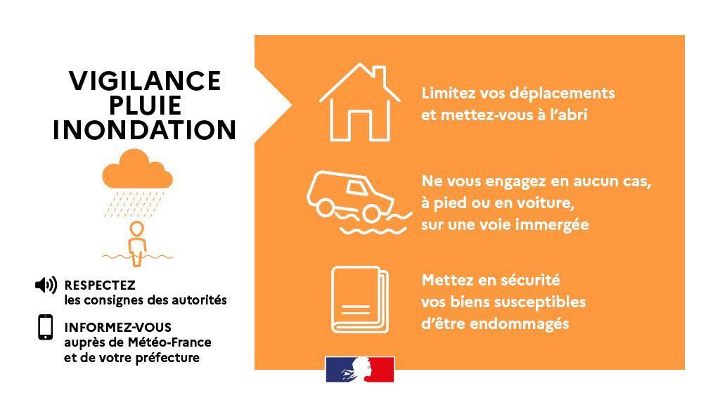 <a href="/Prefet26/">Préfète de la Drôme 🇫🇷🇪🇺</a> place le département de la Drôme en vigilance orange pour les risques d'orage et de pluie inondation à partir de cette nuit minuit  et jusqu’à demain lundi 18h. Une perturbation orageuse très active balaiera la région en fin d'après-midi et vient fusionner avec un