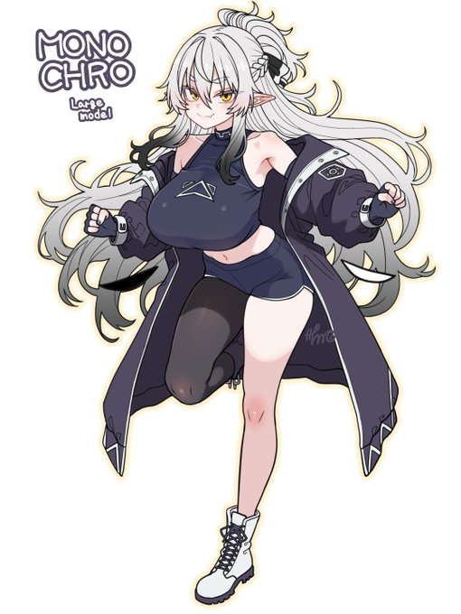 うちのこ 大サイズモノクロちゃんのお絵を描きました、。 