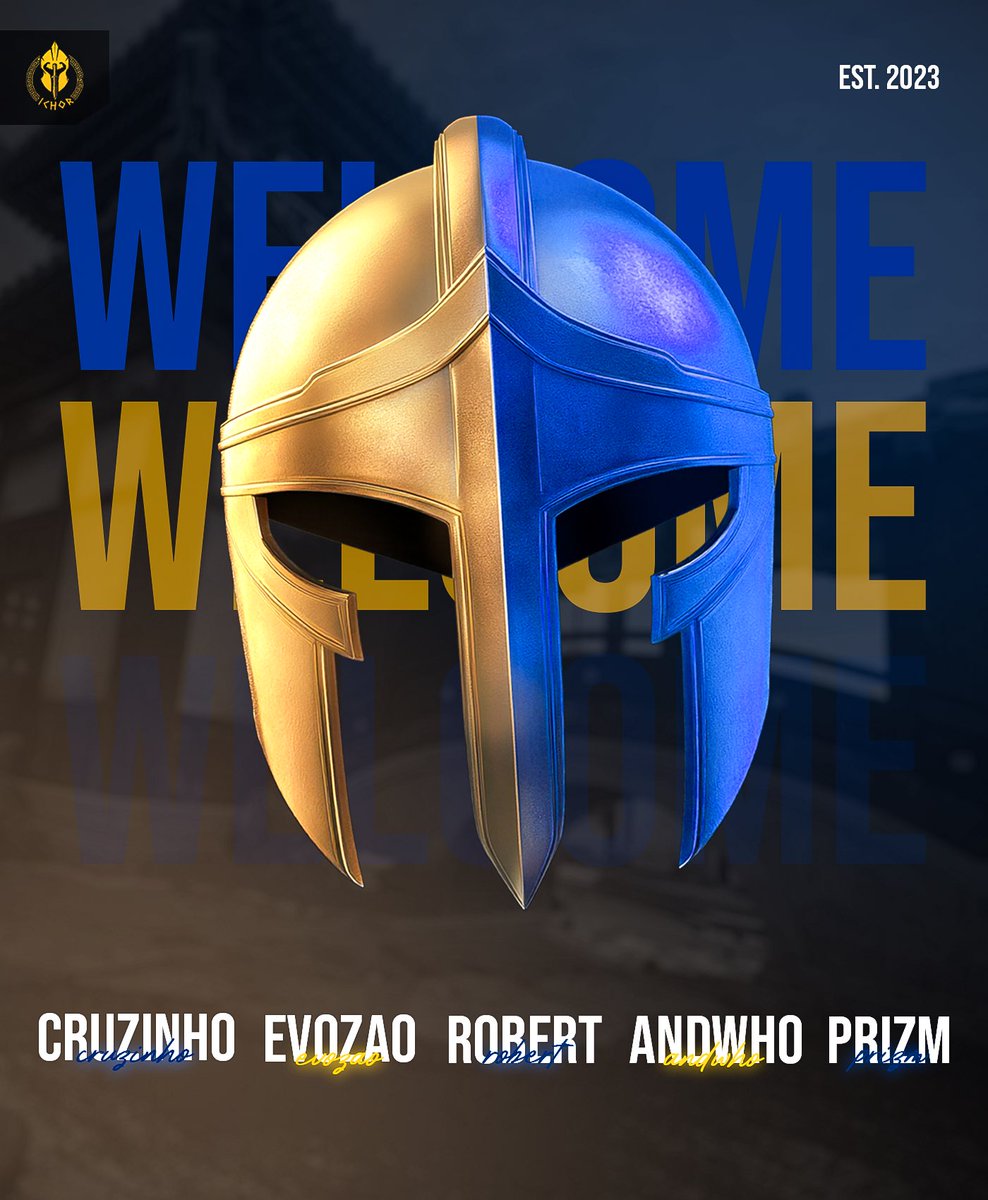 🚨Huge Announcement🚨

We at ICHOR want to welcome our newest/best roster. 🍾🎉

Big welcome to:
<a href="/PrizmR6S/">Prizm</a> 
@Robert_R6S 
<a href="/cruzinho21/">cruzinho</a> 
<a href="/andwhoR6/">andrew</a> 
<a href="/EvoZa0/">Evozao</a>