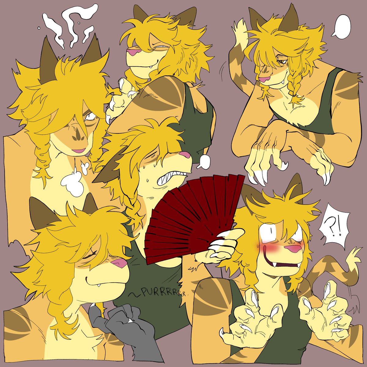 This cat is drawn (in pages!) 
Drawn by the lovely @/vargur.bsky.social 
I did the flat colors