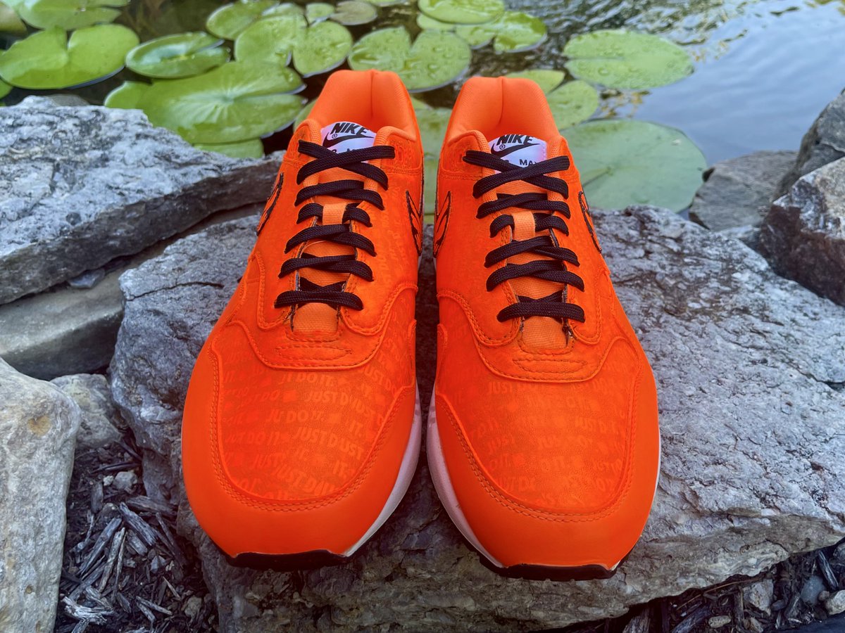 Ready for the 1st home game.  Custom #OrangeOut Bengal ‘Just Do it’ Air Max’s.   Get yours too with KB Art.  #CustomKicks #WhoDey #AirMax