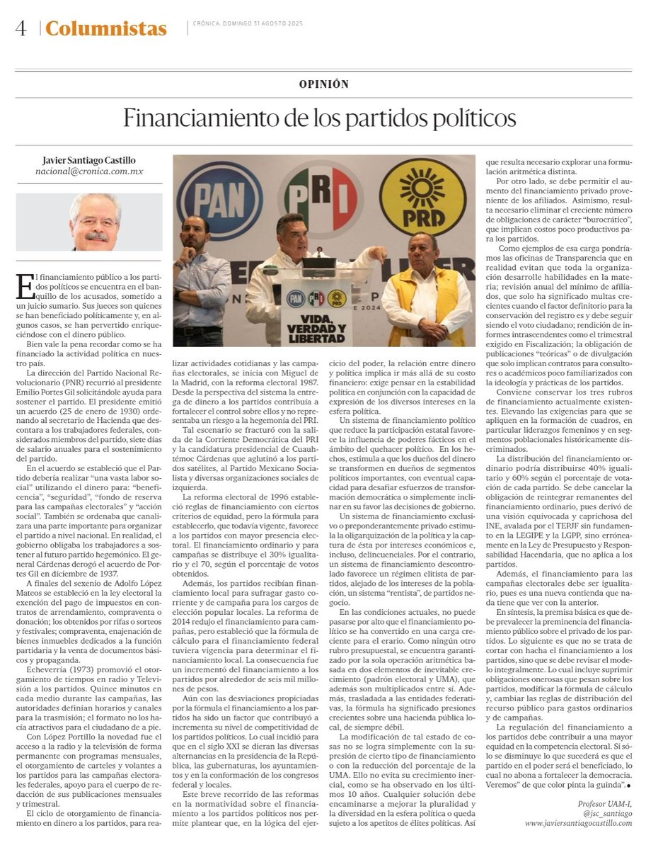 El Centro de Estudios de la Democracia y Elecciones(CEDE) comparte el artículo del profesor-investigador Javier Santiago Castillo(<a href="/jsc_santiago/">Javier Santiago Castillo</a>) catedrático de la <a href="/UAM_Iztapalapa/">UAM Iztapalapa</a>.
