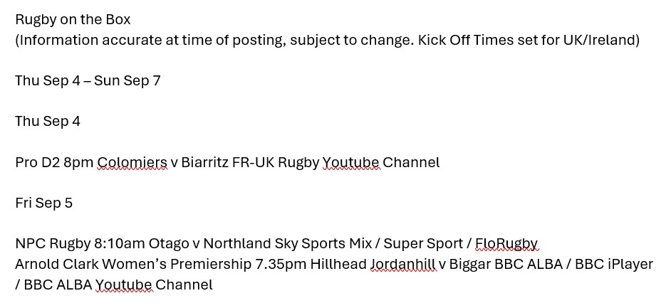 <a href="/RavenhillRoar/">TheRavenhillRoar</a> <a href="/rbarnett08/">Ross Barnett</a> <a href="/rava_ian/">Ian Frizzell</a> <a href="/rugby_kickoff/">Rory @ Rugby Kick Off</a> <a href="/ClareeMolloy/">Clare Molloy</a> Rugby on the Box v1 🏉💻📺