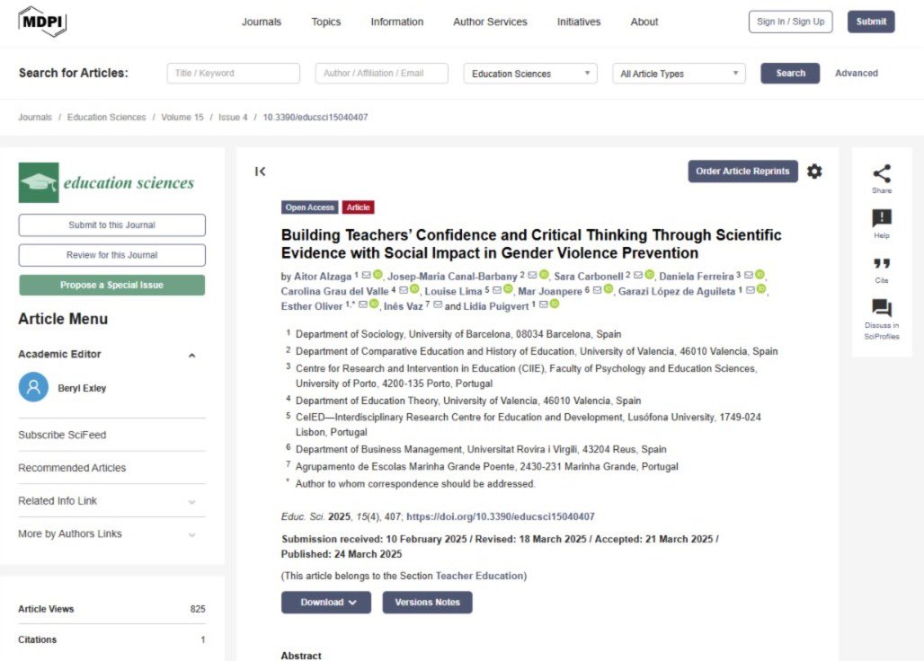JosepMaria Canal (@josepmariacanal) on Twitter photo Two scientific articles by the team of the European research <a href="/teachxevidence/">TeachXEvidence</a> (CERV-2022-DAPHNE) on “preventive socialization” and “zero violence,” led by <a href="/LidiaPuigvert/">Lidia Puigvert</a>, co-creator of both concepts:
📑mdpi.com/2227-7102/15/4…
📑tandfonline.com/doi/full/10.10… Two scientific articles by the team of the European research <a href="/teachxevidence/">TeachXEvidence</a> (CERV-2022-DAPHNE) on “preventive socialization” and “zero violence,” led by <a href="/LidiaPuigvert/">Lidia Puigvert</a>, co-creator of both concepts:
📑mdpi.com/2227-7102/15/4…
📑tandfonline.com/doi/full/10.10…