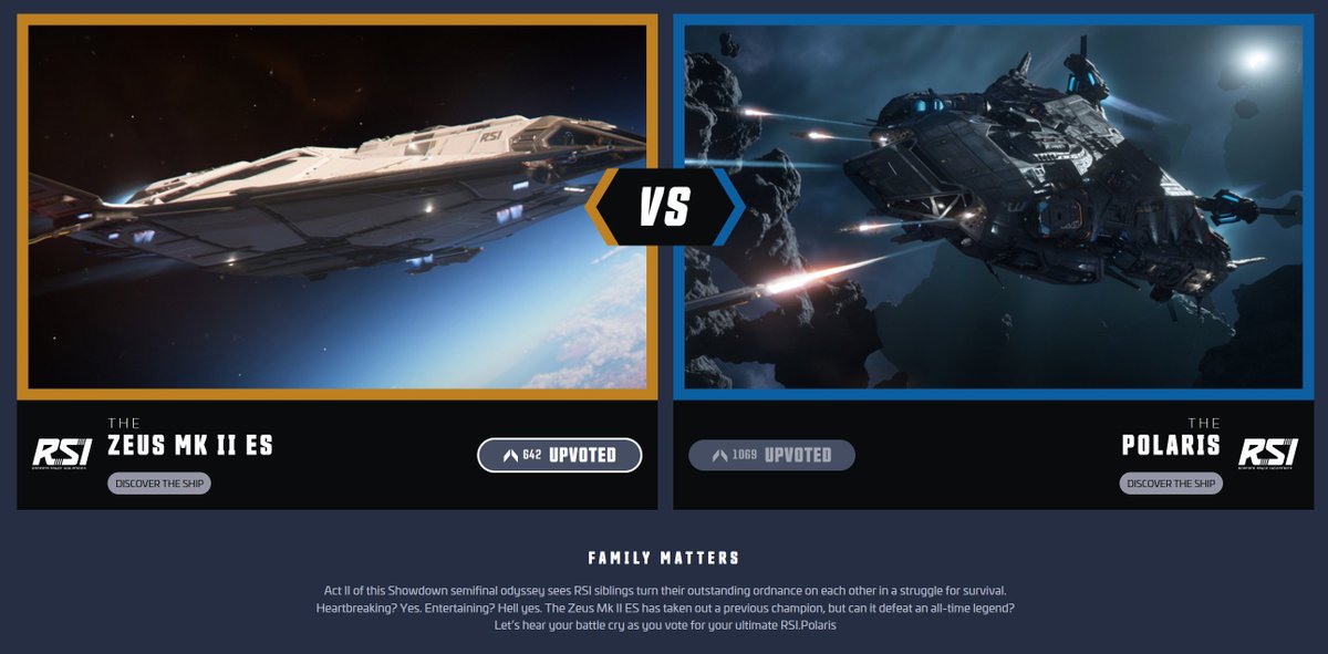 We need a miracle to pull this off...

#StarCitizen #ShipShowdown #TeamZeus #VoteZeus