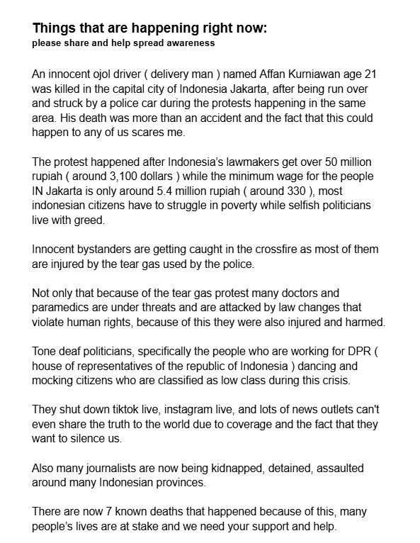 So..this isn't like my usual content, but our lives are at stake right now and WE NEED YOUR HELP PLEASE SPREAD AWARENESS TO EVERYONE!! 
retweet and share. 
#ResetIndonesia 

 ⚠️ sensitive content up ahead⚠️