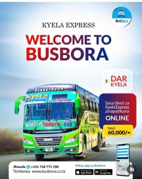 Sasa unaweza kukata tiketi za Kyela Express kupitia BUSBORA.
☘️NYUMBANI KWANZA🍀