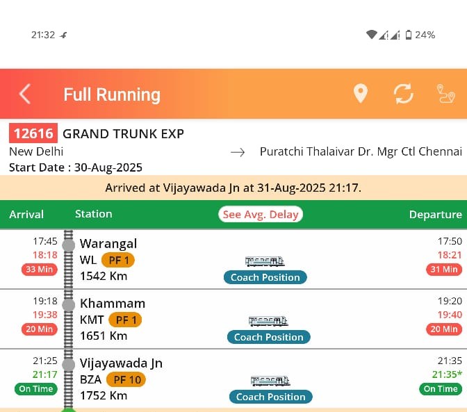 Vskpism's tweet photo. @Visakhavaasi @EastCoastRail @AshwiniVaishnaw ji @RailMinIndia @RailwaySeva   Sir in below provided pics 1 can clearly see that 20805 runs 10mins ahead of 12621 &amp; 20806 is running 10mins ahead of 12616 . Cancelling AP exp which is the lifeline of Andhra people is nothing but hypocrisy of @SCRailwayIndia https://t.co/GeuAf9bafT