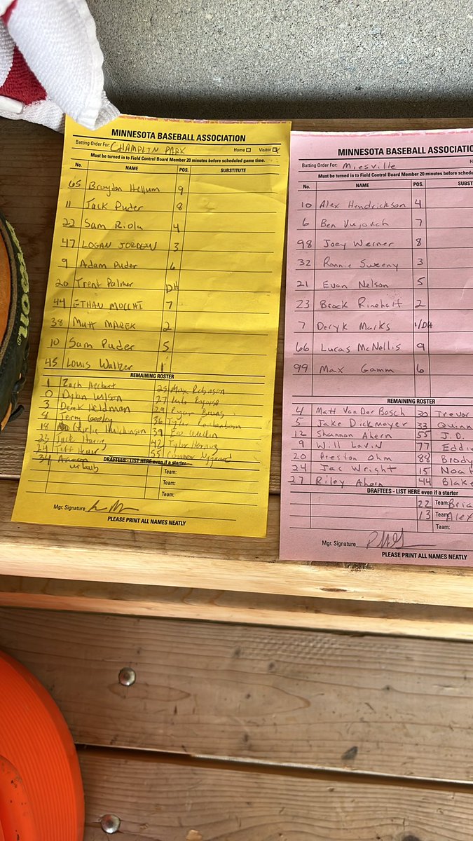 Lone lineup card tweet of the season....