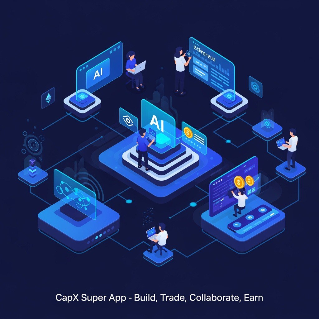 Oluwalofimihan's tweet image. 🛠️ Capx Developers: Deploy AI apps on Ethereum Layer 2 with Capx Super App! No code? No problem. Trade, collaborate, and earn all in a decentralized ecosystem. 💻 Join the build #DevLife #BlockchainDev #AIApps #Capx
