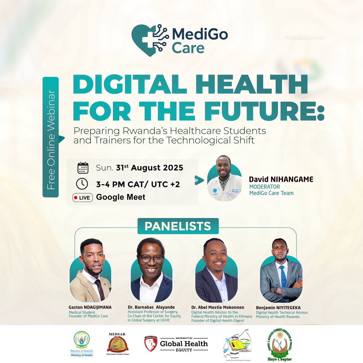 On behalf of the MediGo Care team thank you to everyone joined our webinar. Your engagement made it a very meaningful session

A big thanks to amazing panelists for sharing the wisdom!

Together, we are shaping a future where young healthcare leaders are ready for the digital age