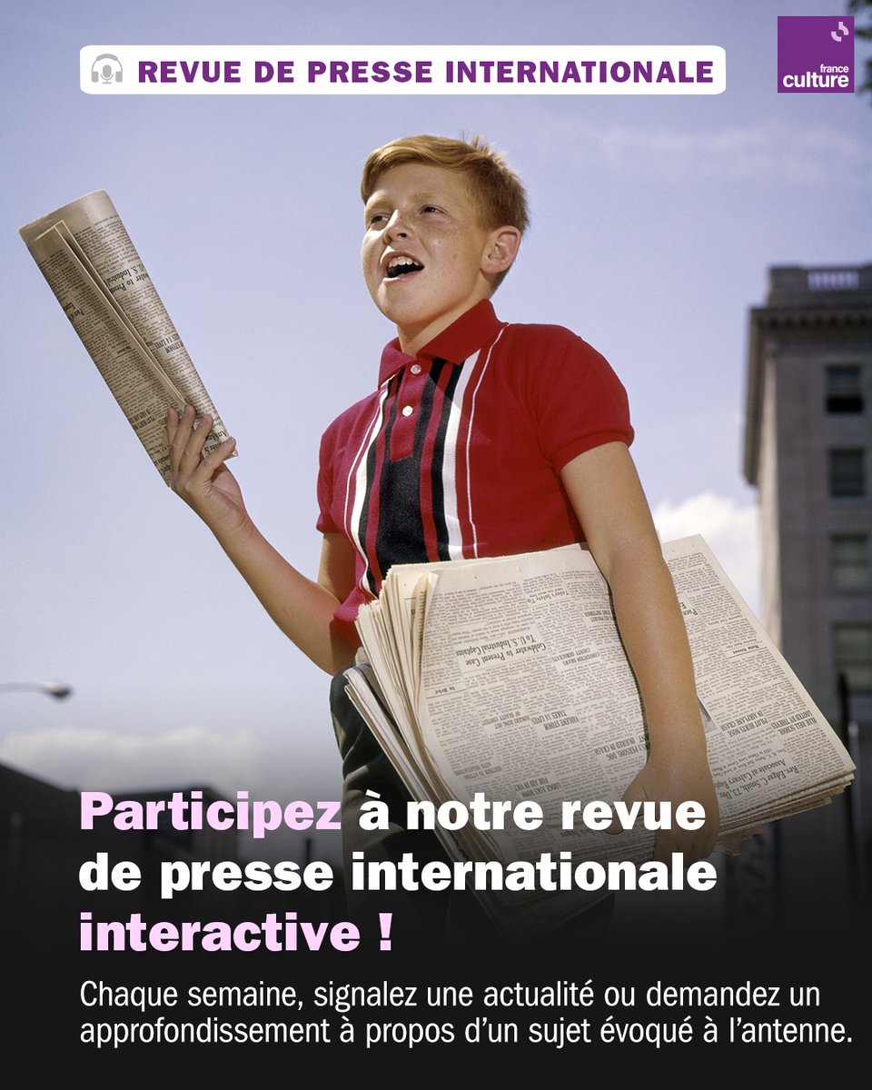 🗞️ À vos claviers pour la revue de presse internationale interactive ! 🌎 
💬 Signalez une actualité ou demandez un approfondissement à propos d'un sujet évoqué à l'antenne.
Avec une chaîne WhatsApp et une adresse mail &gt; fcrdpi@radiofrance.com 📧
radiofrance.fr/franceculture/…