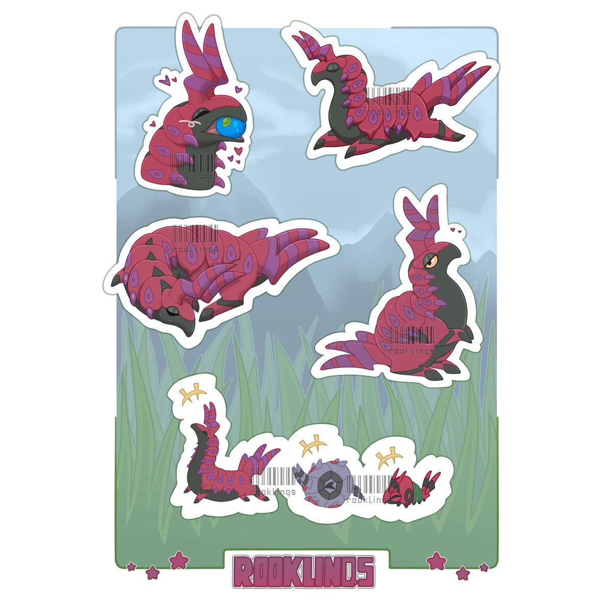 rooklinqs's tweet photo. SCOLIPEDE STICKER SHEET!
Let me know what y'all think!
#pokemon #scolipede #merch #furry #furryart #art #bugpokemon https://t.co/p5rxrVc2AC