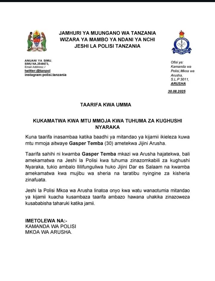 Tz_Kwanza's tweet photo. Polisi ni Majambazi. 
#FreeTemba https://t.co/jrqsyHrcIi