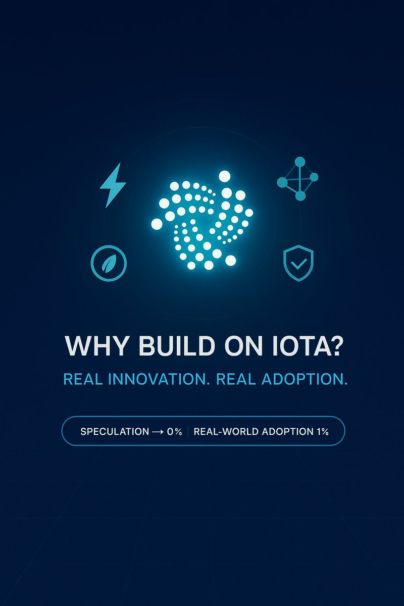 GregCyndy's tweet photo. Why build on IOTA?
The future is not built on speculation, but on trust & adoption.
@iota is a true trust layer, Fast,energy-efficient, permissionless & censorship-resistant proven real-world adoption
It provides the foundation for innovation that actually scales.
#BuildOnIOTA https://t.co/vY6VsXwD8X