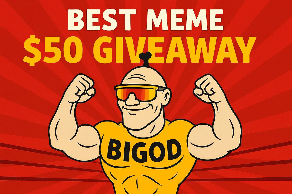 BiGODToken's tweet photo. 💥 BEST MEME GIVEAWAY 💥
Show us your funniest BIGOD meme & win 50USDT in BIGOD! 🚀

📌 How to Join:
1️⃣ Follow @BiGODToken
2️⃣ Join Telegram 👉 https://t.co/19nXbbVD7N
3️⃣ Comment your meme + your BIGOD (BEP20) wallet on Trust Wallet.

⏳ 5 winners (10 USDT in BIGOD each) | 24h only!
#BIGOD #BIGODToken