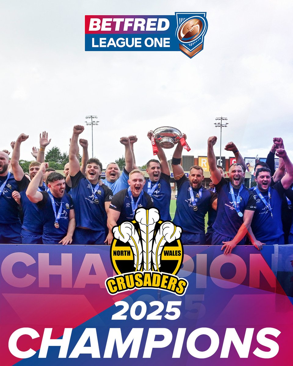 Congratulations, <a href="/NWCrusadersRL/">North Wales Crusaders</a> 🏆

2025 <a href="/Betfred/">Betfred</a> League One Champions 👏🎉