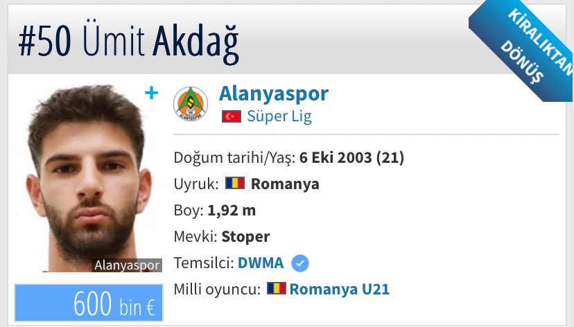 Alanyaspor’un yeni özel potansiyeli. Sakatlık vs yaşamadığı sürece adından bol bol söz ettirir.