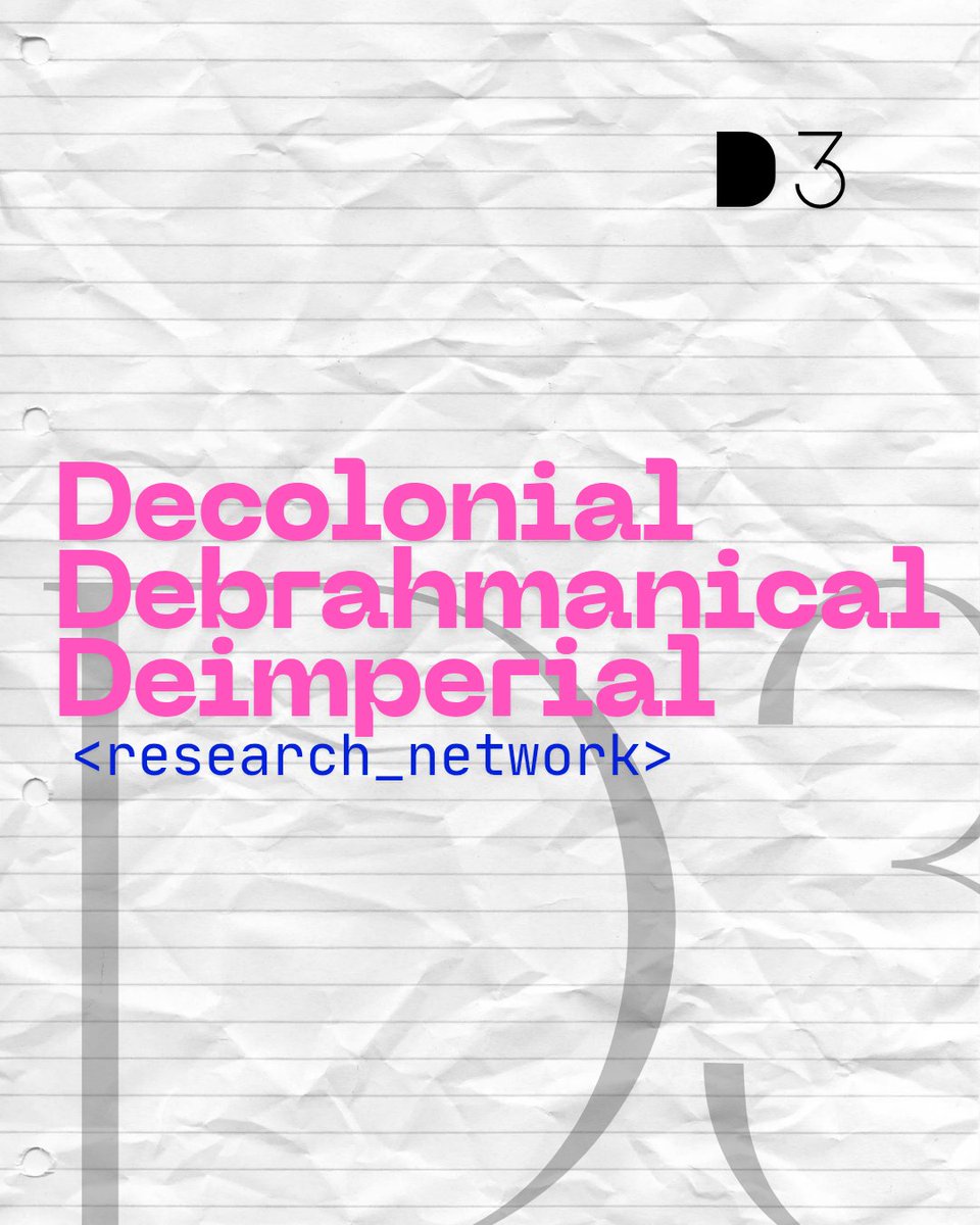 Decolonial-Debrahmanical-Deimperial (D3) Research Network
Read w/us - open.substack.com/pub/d3research…
Connect w/us - docs.google.com/forms/d/e/1FAI…