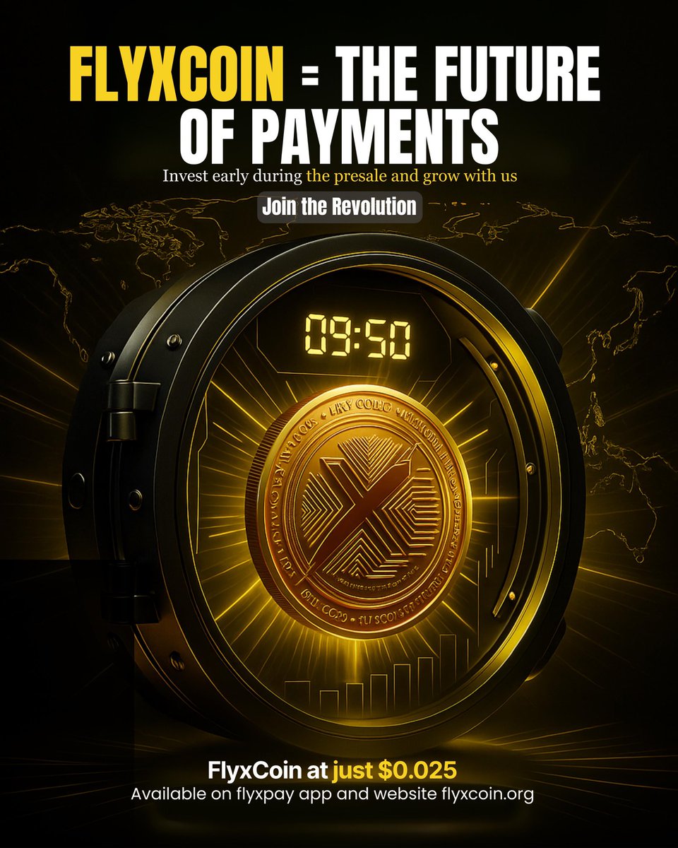 flyxcoin's tweet photo. 🚀 FlyxCoin = Future of Payments!
💰 Presale starts at just $0.025
📅 Launching September 10
Seamless • Secure • Instant 🔗 #FlyxCoin #Crypto #FlyxPay https://t.co/qU7ilp8xb9