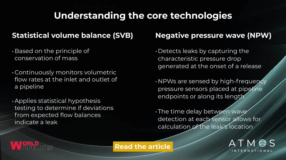 AtmosInt's tweet image. A dual leak detection method configuration enhances operational decision making. Learn more in this @WorldPipelines feature: okt.to/RaKC2n
#OffshorePipelineLeakDetection #SubseaMonitoring #PipelineIntegrity #LeakDetectionTechnology #SubseaEngineering