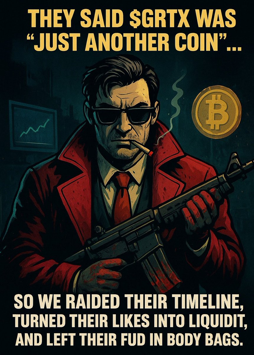 KATIE (@katiekkati) on Twitter photo They said $GRTX was ‘just another coin’…
So we raided their timeline, turned their likes into liquidity, and left their FUD in body bags. 🦈⚡
Grift doesn’t trend.
Grift takes over.
<a href="/CoinGrift23000/">McGriftCoin</a>
#DeFi #Crypto #GRTX" They said $GRTX was ‘just another coin’…
So we raided their timeline, turned their likes into liquidity, and left their FUD in body bags. 🦈⚡
Grift doesn’t trend.
Grift takes over.
<a href="/CoinGrift23000/">McGriftCoin</a>
#DeFi #Crypto #GRTX"
