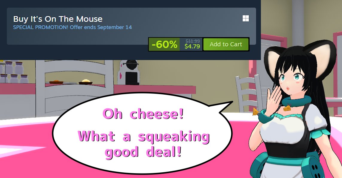 "It's On The Mouse" is now 60% off for the next two weeks!

Come get a croissant and a coffee at the tiniest price from the cutest tiniest maids!