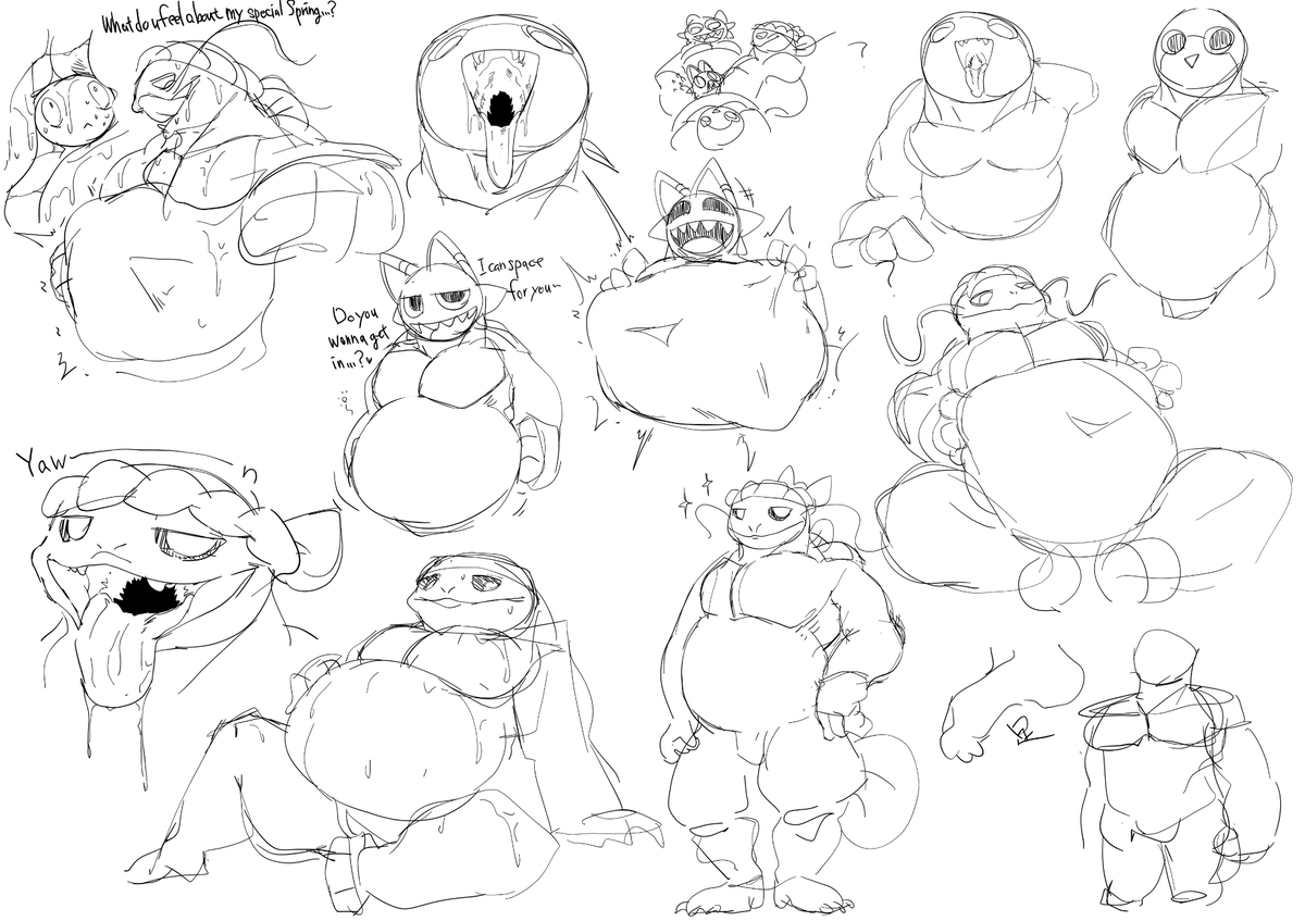 Learning with bara and vore (doodle)