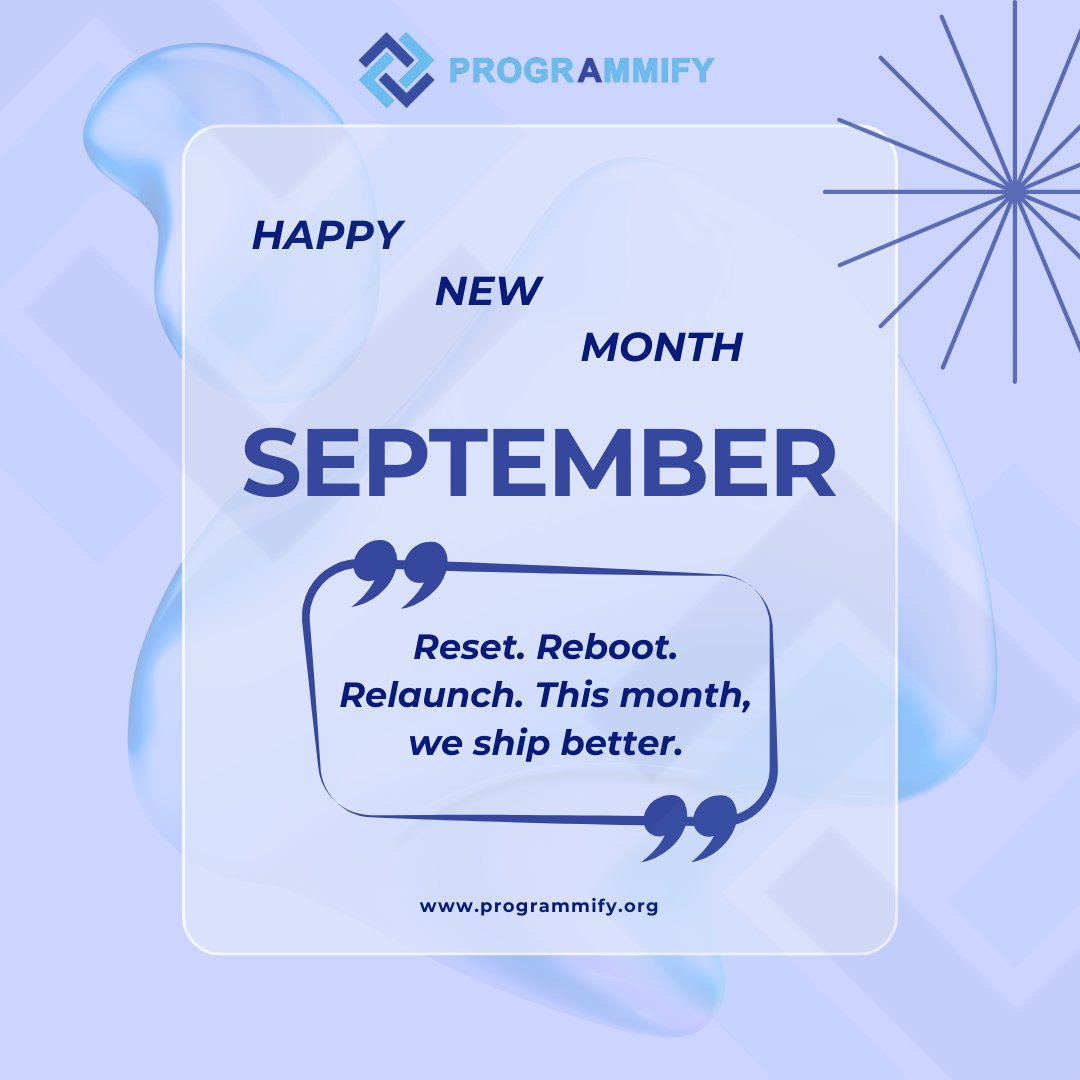 programmify's tweet image. New month, new opportunities!
At Programmify, every new month is another chance to build, learn & grow
This month, ship boldly, code smart, and keep showing up
#PIP4, The Builder’s Lab is still open for registration. Don’t miss out 😉
academy.programmify.org/internship
#Programmify #PIP4