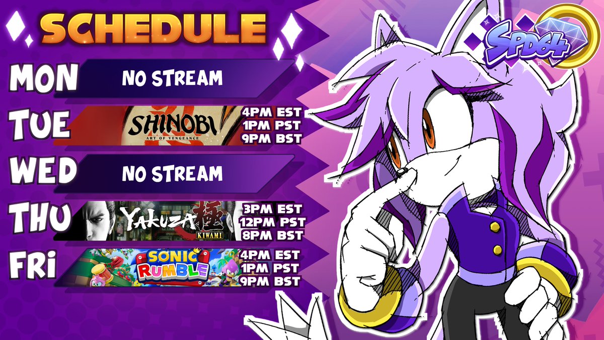 ⭐️STREAM SCHEDULE⭐️

Here's this week's schedule!✨