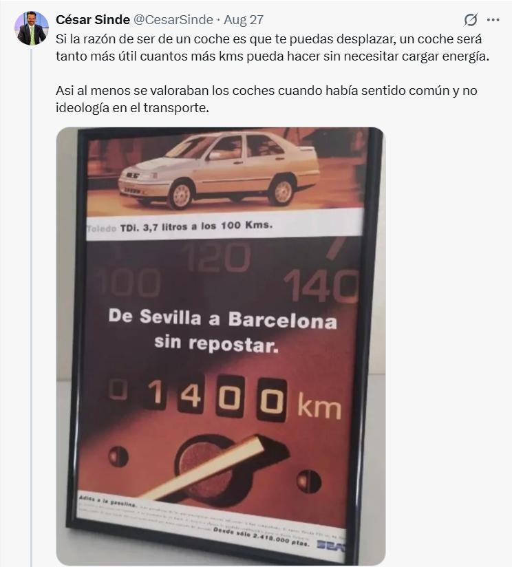 😜🤪Qué le decimos a éste?
Qué si el objetivo es viajar más, igual lo mejor es que sea lo más económico?

Mejor pagar 1€/100kms que pagar 6-8 €/100kms   ¿NO?

Y como se ha descansar, mientras se duerme, el coche se puede cargar por la noche a ese precio.