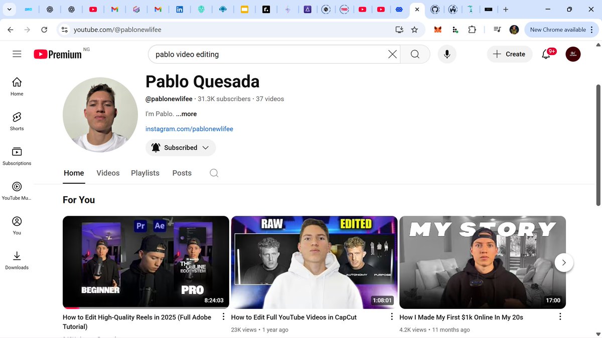 <a href="/Vickish11/">Vickish</a> I am using just only one channel to learning how to edit videos. 

Here is the channel for someone like me who is new and want's to learn along: youtube.com/@pablonewlifee

Waitlist joined and super bullish on.